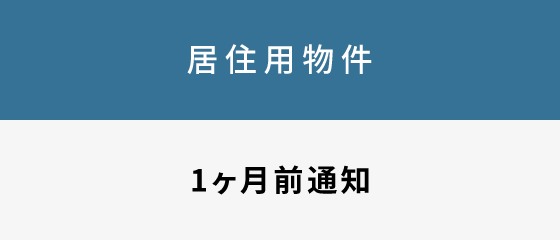 居住用物件　1ヶ月前通知